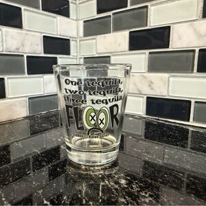Kaplan White Drinkware Shot Glass “Tequila”